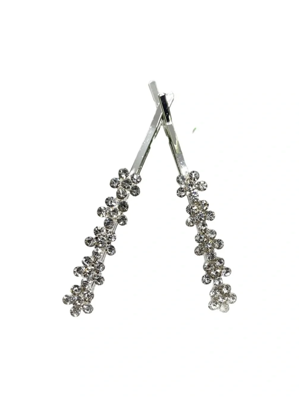 Dazzling Silver Crystal Floral Hair Accessory Clip Barrette Pin FINAL PRICE DROP